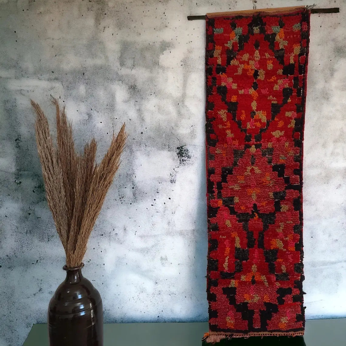 Vintage Ait Bou Ichaouen Opened Up Pillow Cover, Eastern Moroccan Pillow, Handmade Berber Pillow, Hanging Wall Art MoroccanBazzArts