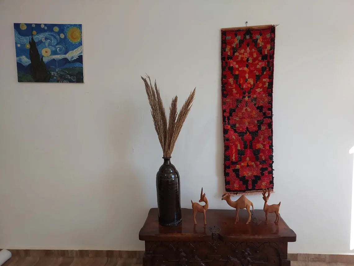 Vintage Ait Bou Ichaouen Opened Up Pillow Cover, Eastern Moroccan Pillow, Handmade Berber Pillow, Hanging Wall Art MoroccanBazzArts