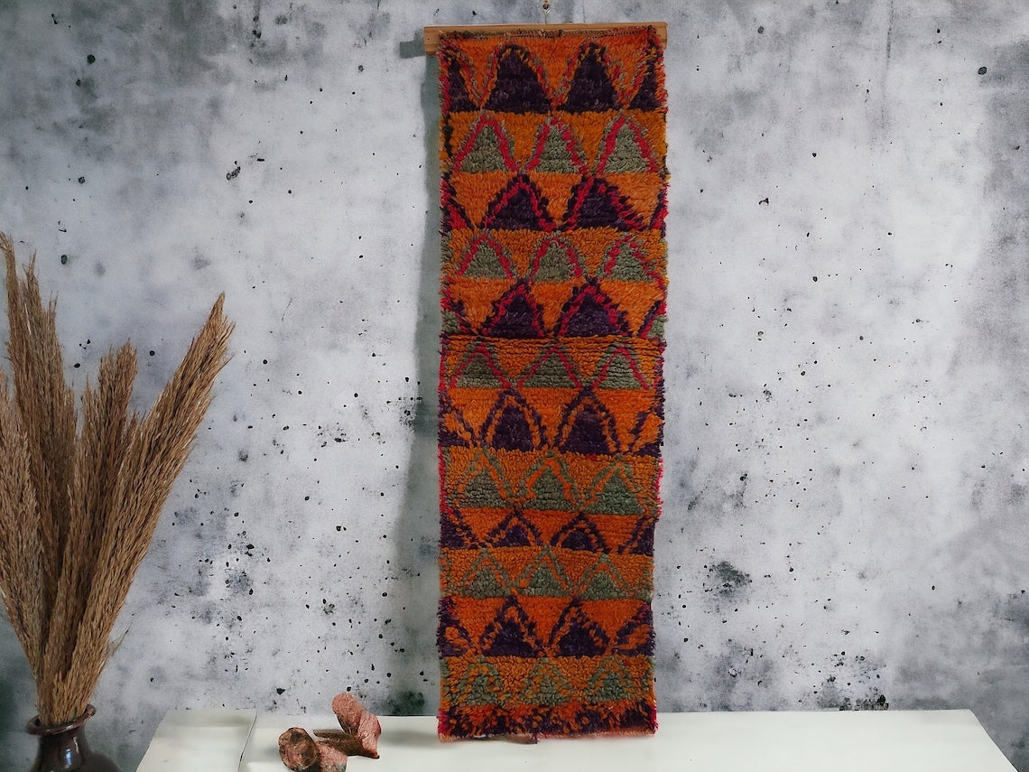 Vintageait Bou Ichaouen Opened Up Pillow Cover - Woven In One Piece - Eastern Moroccan Pillow - Hanging Wall Art - Handmade Berber Pillow MoroccanBazzArts