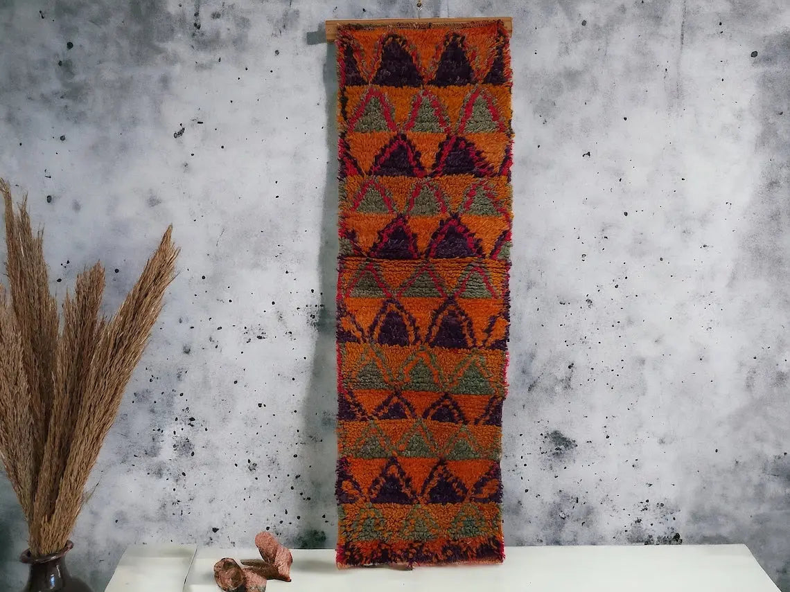 Vintageait Bou Ichaouen Opened Up Pillow Cover - Woven In One Piece - Eastern Moroccan Pillow - Hanging Wall Art - Handmade Berber Pillow MoroccanBazzArts