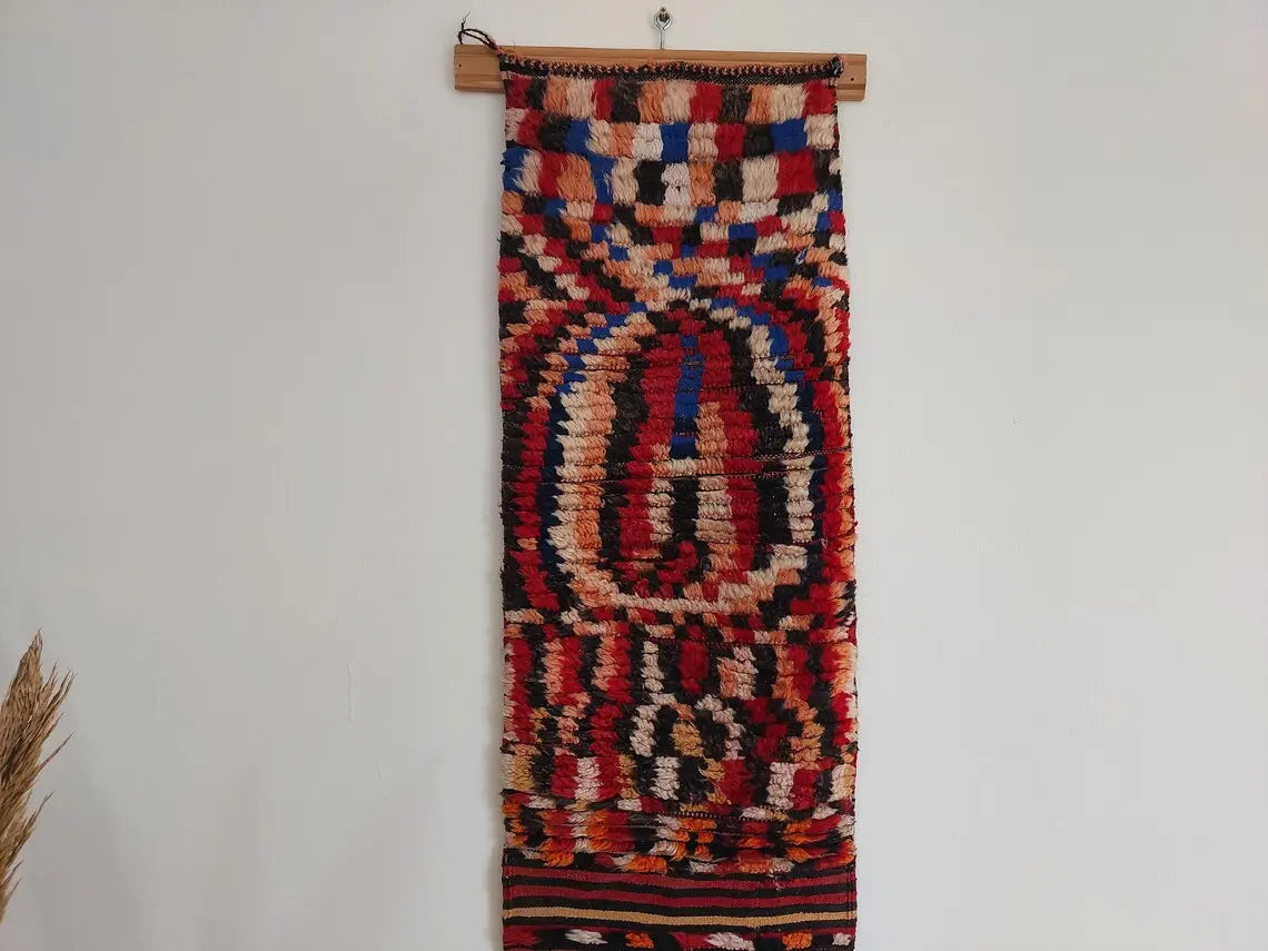 Antique Ait Bou Ichaouen An Opened Up Pillow Case - Rare Eastern Moroccan Pillow - Handmade By Berber Women - Hanging Wall Art MoroccanBazzArts