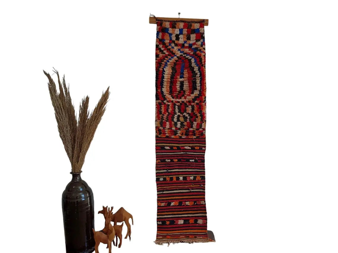 Antique Ait Bou Ichaouen An Opened Up Pillow Case - Rare Eastern Moroccan Pillow - Handmade By Berber Women - Hanging Wall Art MoroccanBazzArts