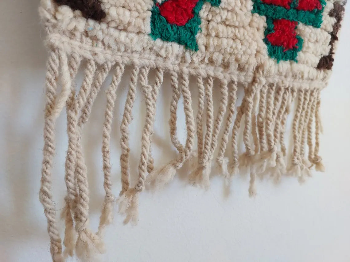 Handmade Berber Pillow -ait Bou Ichaouen Opened Up Pillow Cover, Handwoven In One Piece, Eastern Moroccan Pillow, Hanging Wall Art MoroccanBazzArts