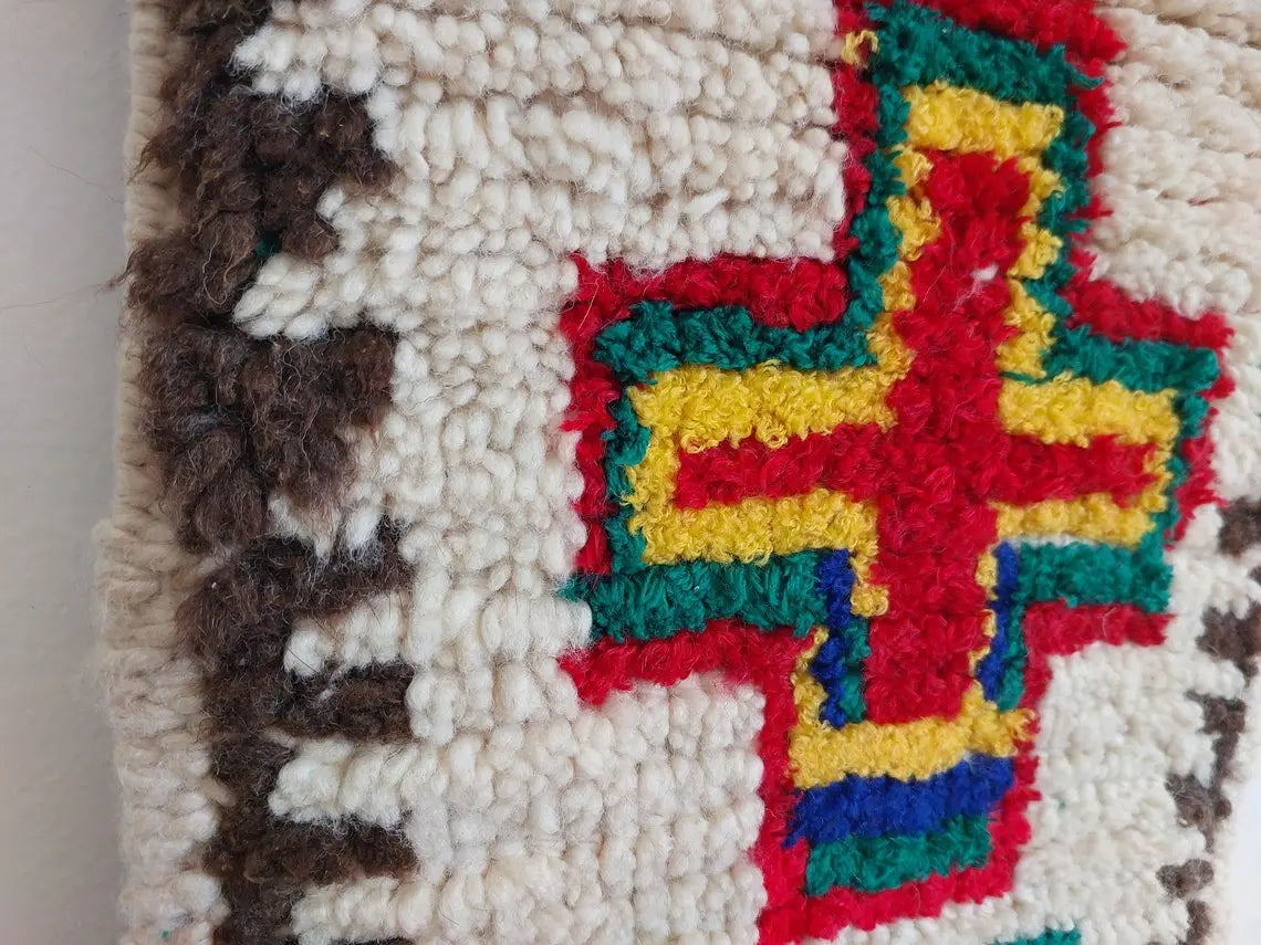 Handmade Berber Pillow -ait Bou Ichaouen Opened Up Pillow Cover, Handwoven In One Piece, Eastern Moroccan Pillow, Hanging Wall Art MoroccanBazzArts