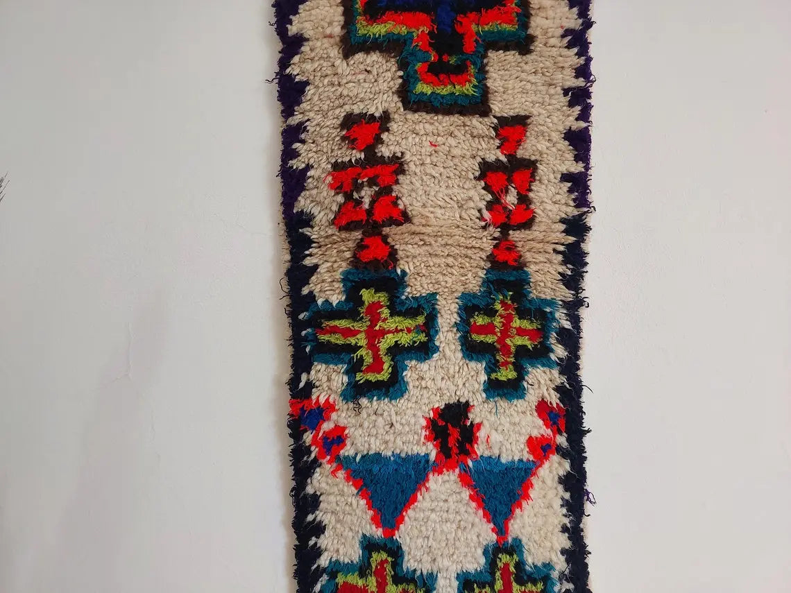 Handmade Berber Pillow -ait Bou Ichaouen Opened Up Pillow Cover, Handwoven In One Piece, Eastern Moroccan Pillow, Hanging Wall Art Rug MoroccanBazzArts