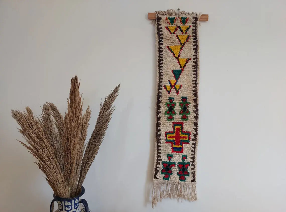 Handmade Berber Pillow -ait Bou Ichaouen Opened Up Pillow Cover, Handwoven In One Piece, Eastern Moroccan Pillow, Hanging Wall Art MoroccanBazzArts