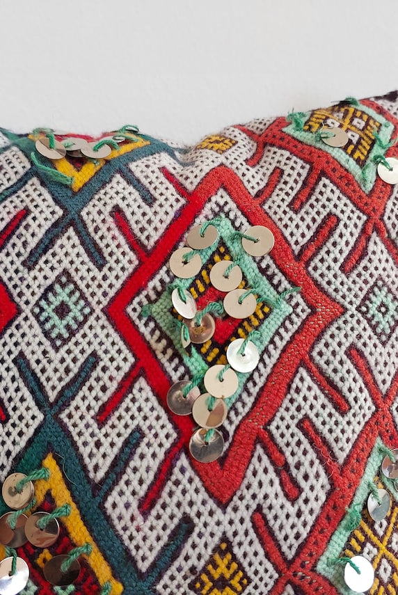 Decorative Vintage Berber Pillow Case - Handmade Tribal Moroccan Pillow Cover - Vintage Pillow. MoroccanBazzArts