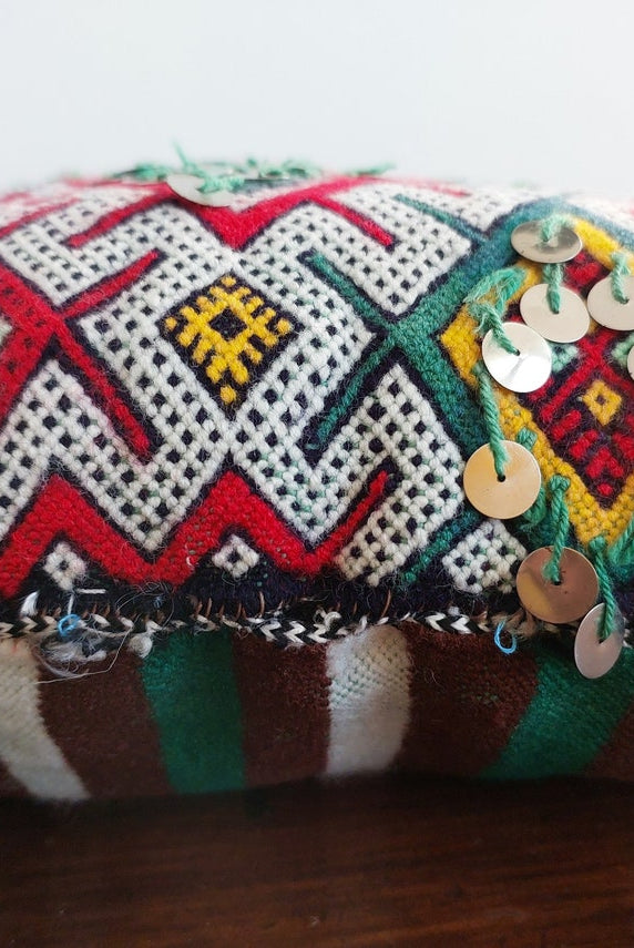 Decorative Vintage Berber Pillow Case - Handmade Tribal Moroccan Pillow Cover - Vintage Pillow. MoroccanBazzArts
