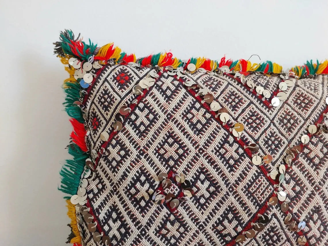 Moroccan Kilim Pillow Cover, Berber Kilim Pillow, Moroccan Pillow, Handmade Wool Pillow, Decorative Pillow Case. MoroccanBazzArts