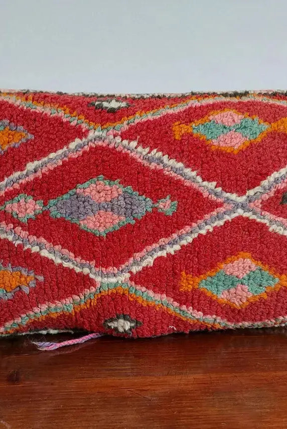 Beautiful Vintage Original Talsint Cushiom Double Sided, Handmade Moroccan Pillow , Wool Cushion 23"/13" MoroccanBazzArts