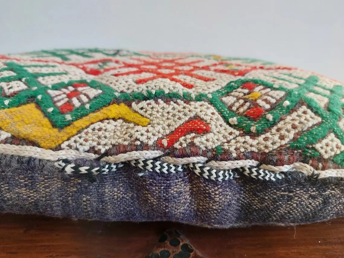Vintage Moroccan Pillow - Handmade Cushion - Berber Pillow Case - Authentic Handwoven Pillow. MoroccanBazzArts