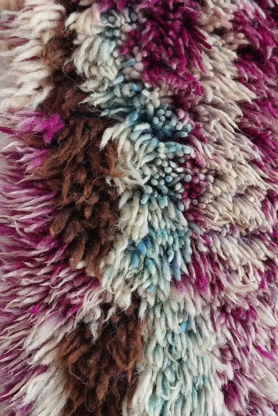Vintage Shaggyait Bou Ichaouen Opened Up Pillow Cover, Woven In One Piece, Eastern Moroccan Pillow, Hanging Wall Rug Art MoroccanBazzArts