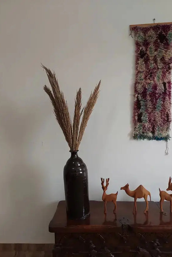 Vintage Shaggyait Bou Ichaouen Opened Up Pillow Cover, Woven In One Piece, Eastern Moroccan Pillow, Hanging Wall Rug Art MoroccanBazzArts