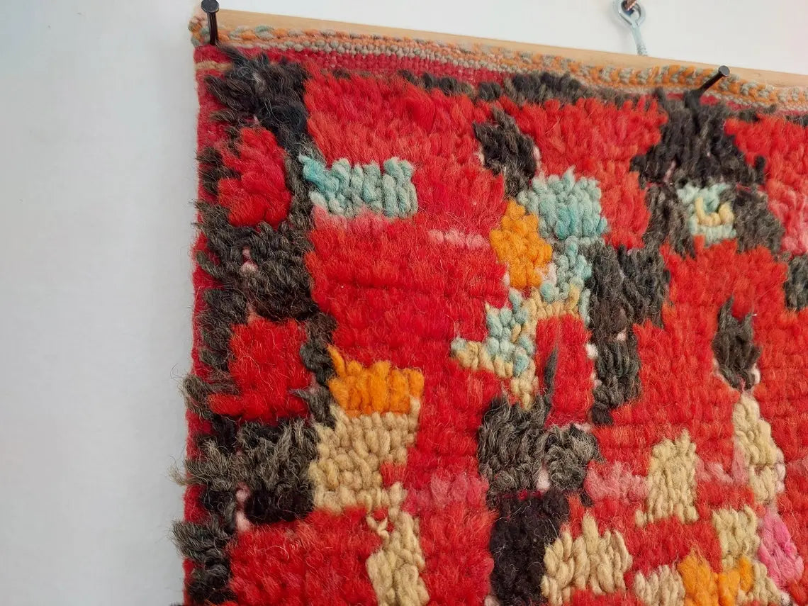 Vintage Ait Bou Ichaouen Opened Up Pillow Cover, Eastern Moroccan Pillow, Handmade Berber Pillow, Hanging Wall Art MoroccanBazzArts