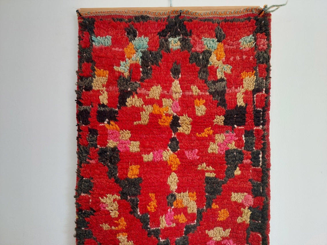 Vintage Ait Bou Ichaouen Opened Up Pillow Cover, Eastern Moroccan Pillow, Handmade Berber Pillow, Hanging Wall Art MoroccanBazzArts