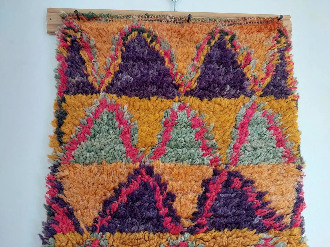 Vintageait Bou Ichaouen Opened Up Pillow Cover - Woven In One Piece - Eastern Moroccan Pillow - Hanging Wall Art - Handmade Berber Pillow MoroccanBazzArts