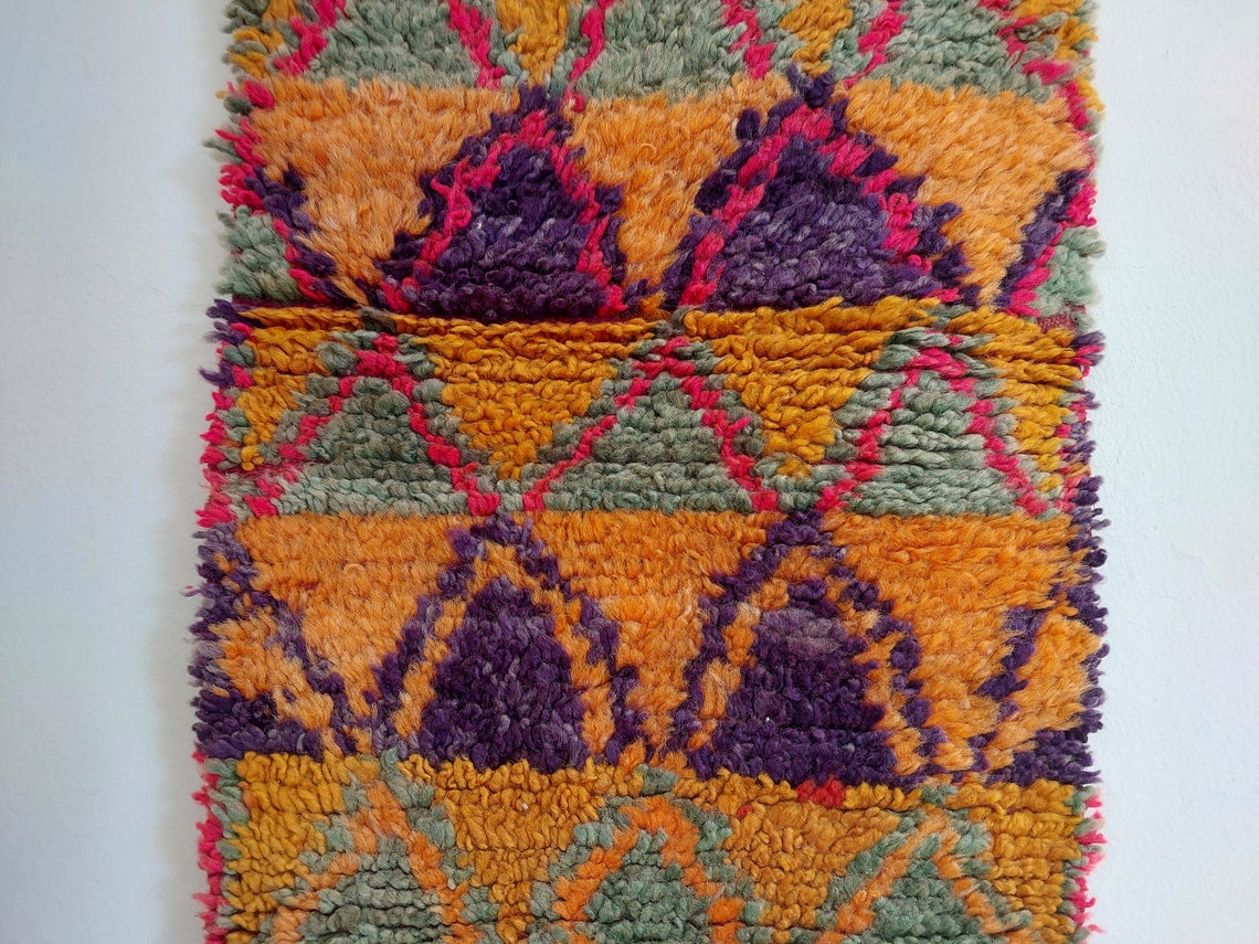 Vintageait Bou Ichaouen Opened Up Pillow Cover - Woven In One Piece - Eastern Moroccan Pillow - Hanging Wall Art - Handmade Berber Pillow MoroccanBazzArts