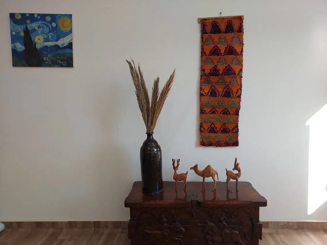 Vintageait Bou Ichaouen Opened Up Pillow Cover - Woven In One Piece - Eastern Moroccan Pillow - Hanging Wall Art - Handmade Berber Pillow MoroccanBazzArts
