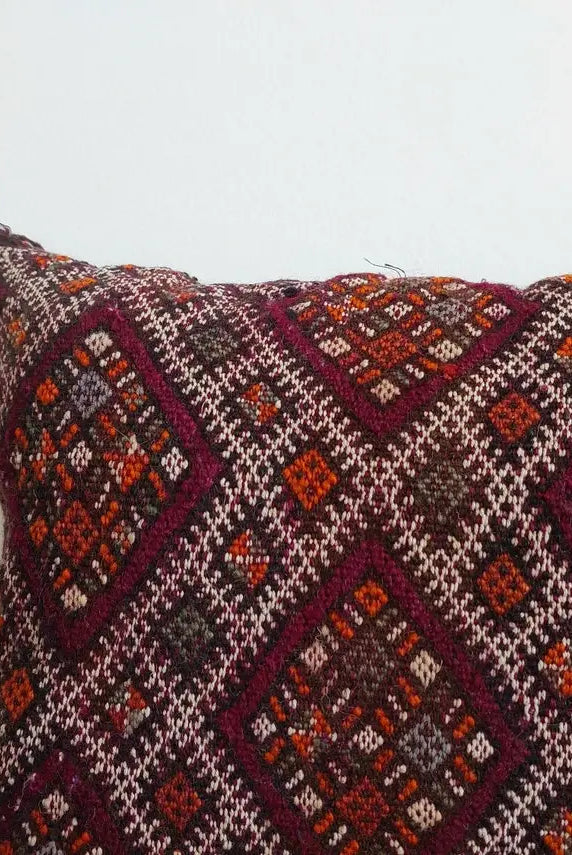 Vintage Moroccan Pillow - Handmade Berber Pillow - Tribal Kilim Pillow MoroccanBazzArts