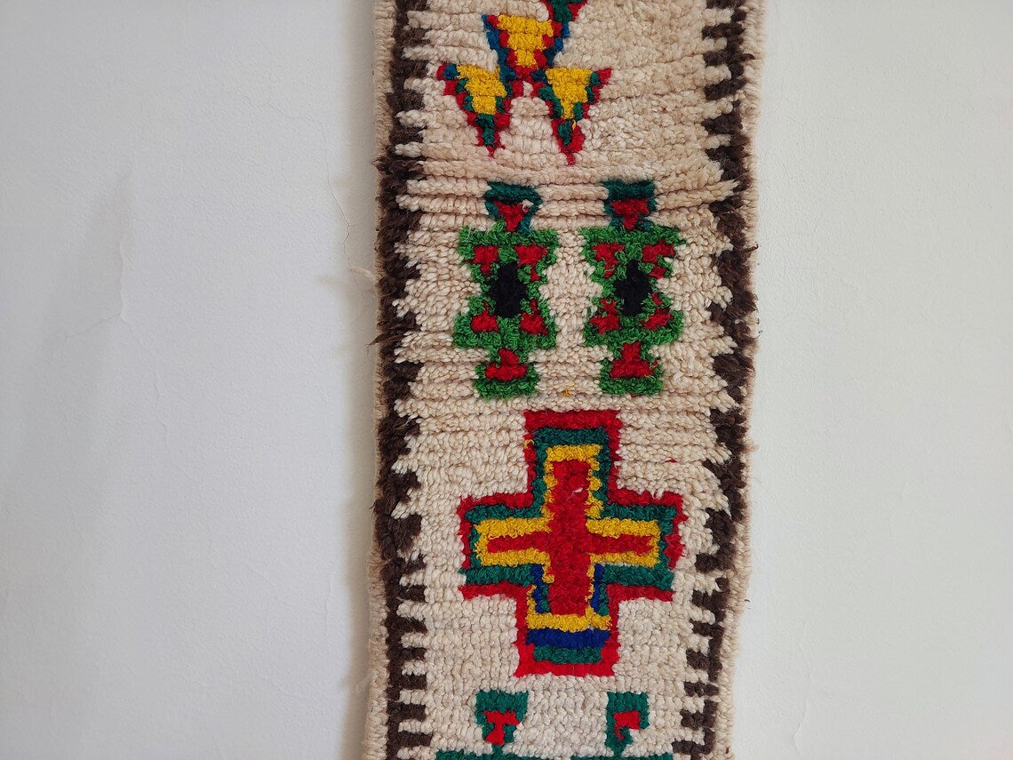 Handmade Berber Pillow -ait Bou Ichaouen Opened Up Pillow Cover, Handwoven In One Piece, Eastern Moroccan Pillow, Hanging Wall Art MoroccanBazzArts