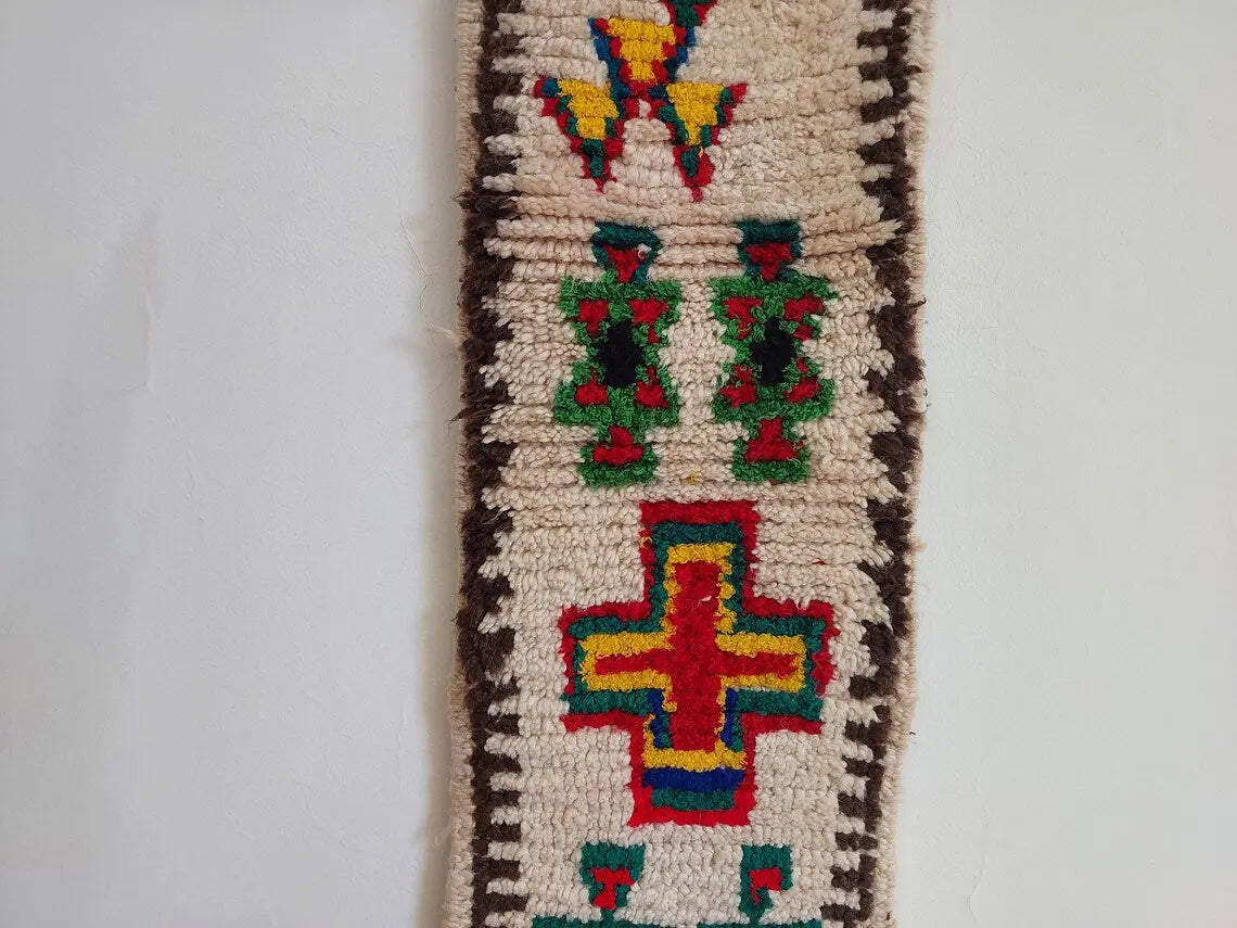 Handmade Berber Pillow -ait Bou Ichaouen Opened Up Pillow Cover, Handwoven In One Piece, Eastern Moroccan Pillow, Hanging Wall Art MoroccanBazzArts