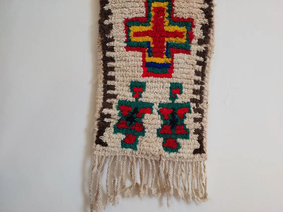 Handmade Berber Pillow -ait Bou Ichaouen Opened Up Pillow Cover, Handwoven In One Piece, Eastern Moroccan Pillow, Hanging Wall Art MoroccanBazzArts