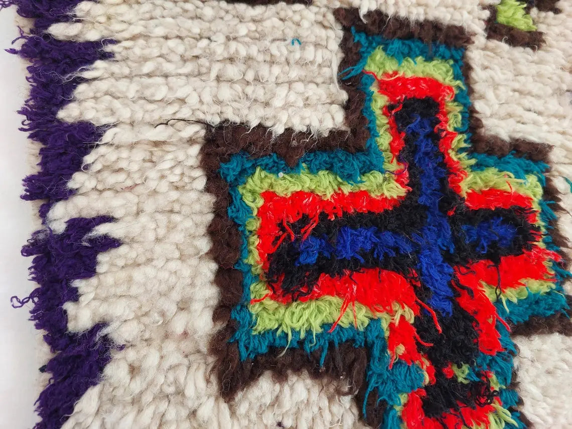 Handmade Berber Pillow -ait Bou Ichaouen Opened Up Pillow Cover, Handwoven In One Piece, Eastern Moroccan Pillow, Hanging Wall Art Rug MoroccanBazzArts