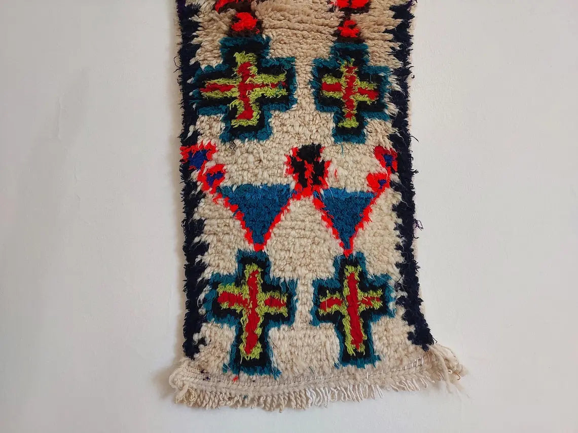 Handmade Berber Pillow -ait Bou Ichaouen Opened Up Pillow Cover, Handwoven In One Piece, Eastern Moroccan Pillow, Hanging Wall Art Rug MoroccanBazzArts