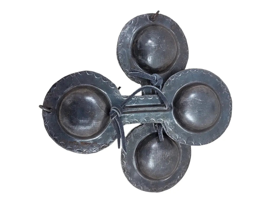 Qaraqueb Iron Percussion Instrument: Handmade Moroccan Gnawa Music, 4"X11" Traditional African Castanets MoroccanBazzArts