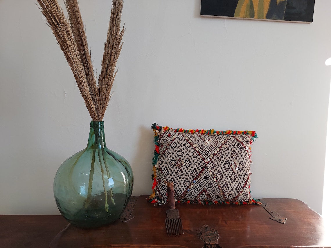 Moroccan Kilim Pillow Cover, Berber Kilim Pillow, Moroccan Pillow, Handmade Wool Pillow, Decorative Pillow Case. MoroccanBazzArts