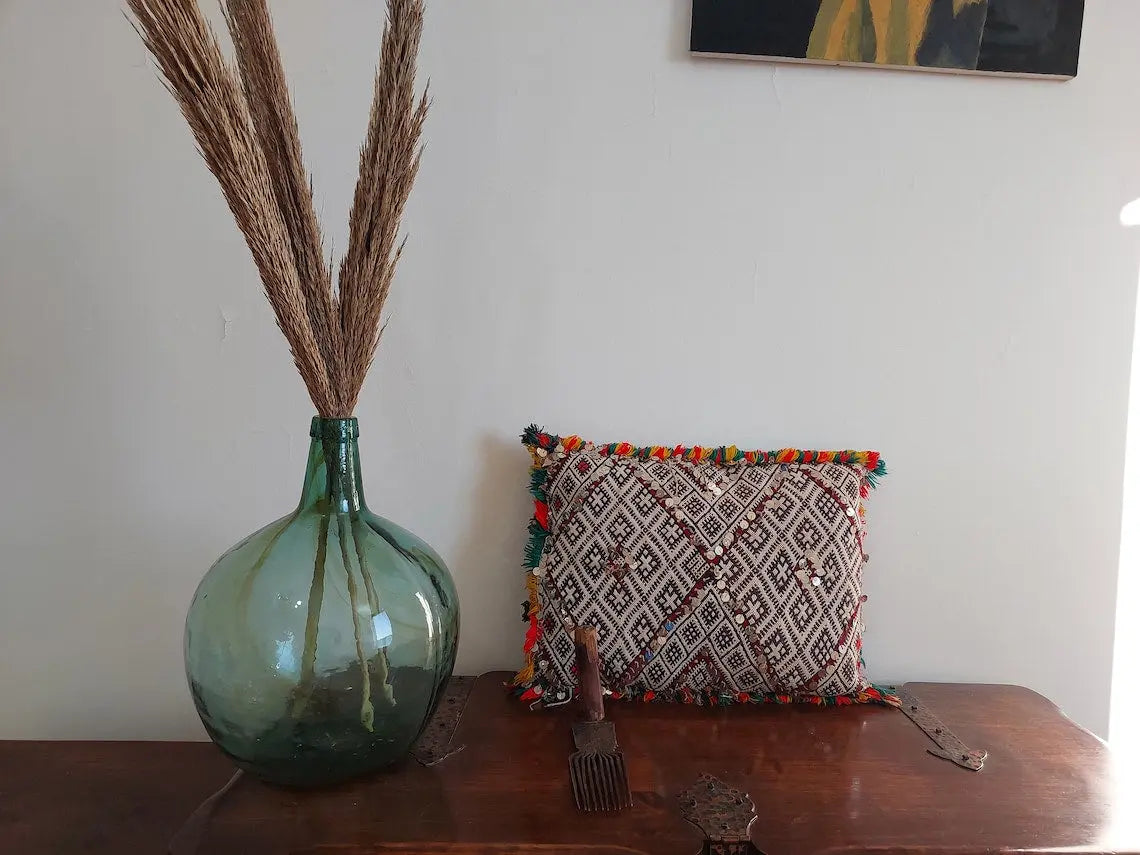 Moroccan Kilim Pillow Cover, Berber Kilim Pillow, Moroccan Pillow, Handmade Wool Pillow, Decorative Pillow Case. MoroccanBazzArts