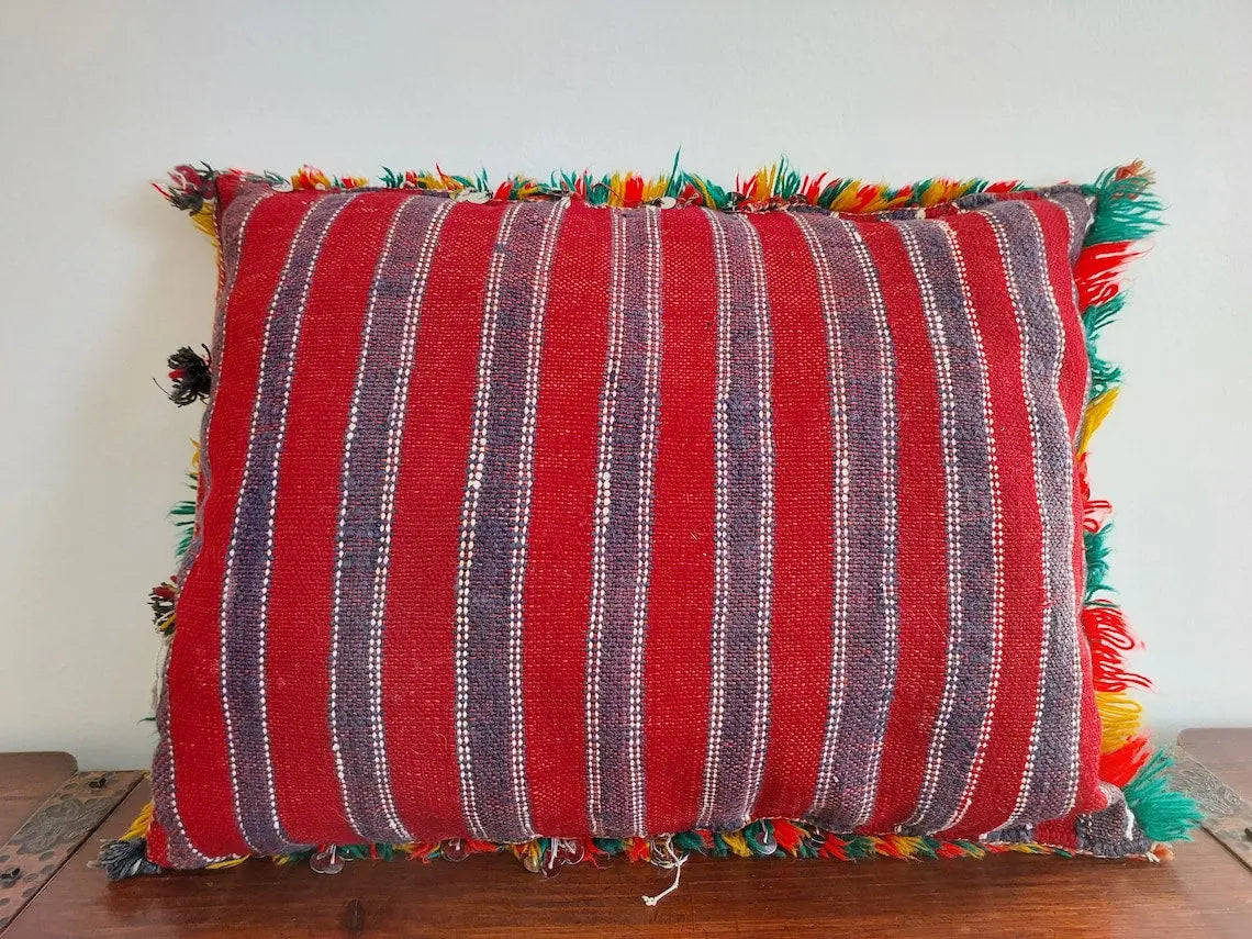 Moroccan Kilim Pillow Cover, Berber Kilim Pillow, Moroccan Pillow, Handmade Wool Pillow, Decorative Pillow Case. MoroccanBazzArts