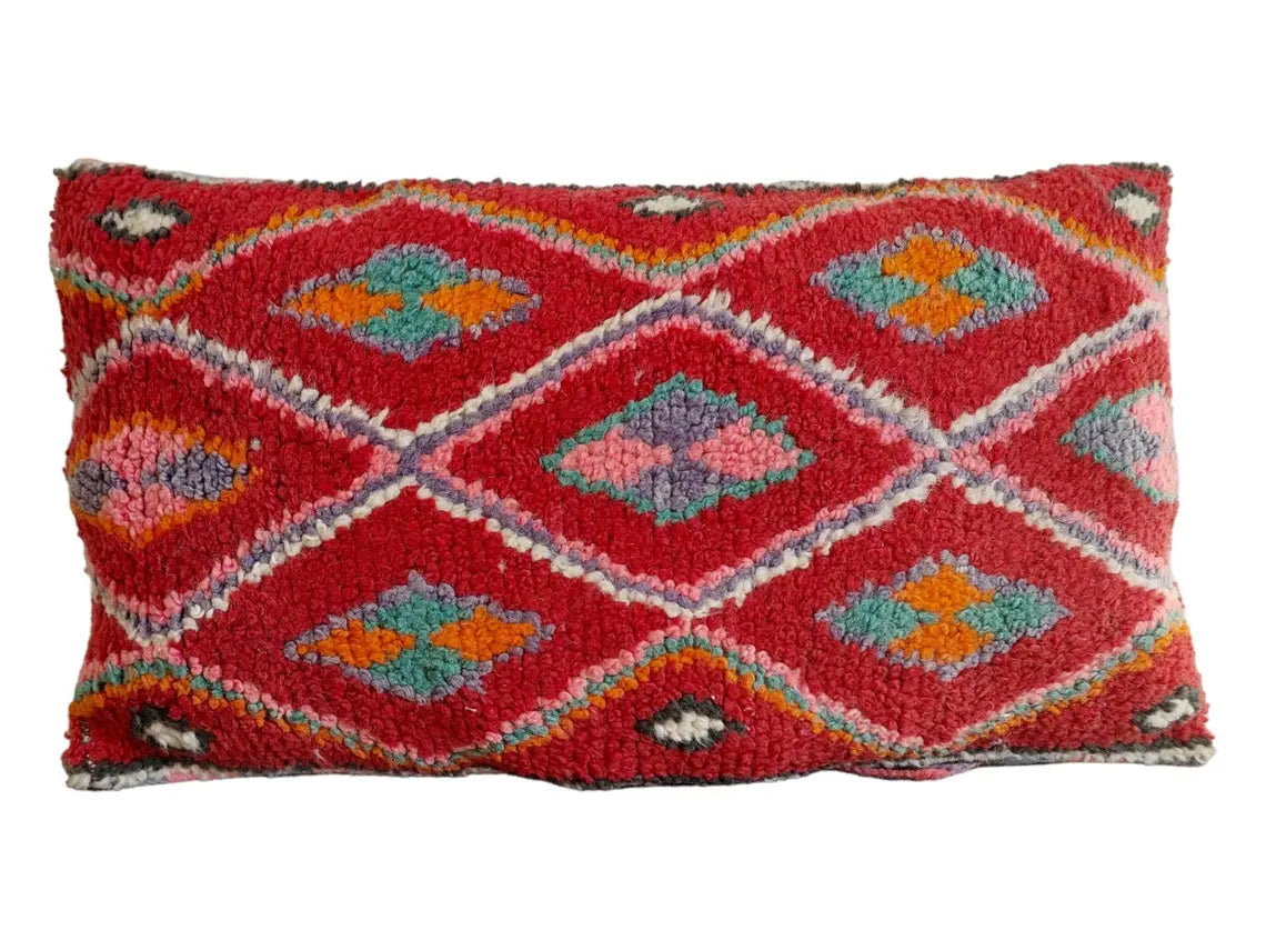 Beautiful Vintage Original Talsint Cushiom Double Sided, Handmade Moroccan Pillow , Wool Cushion 23"/13" MoroccanBazzArts