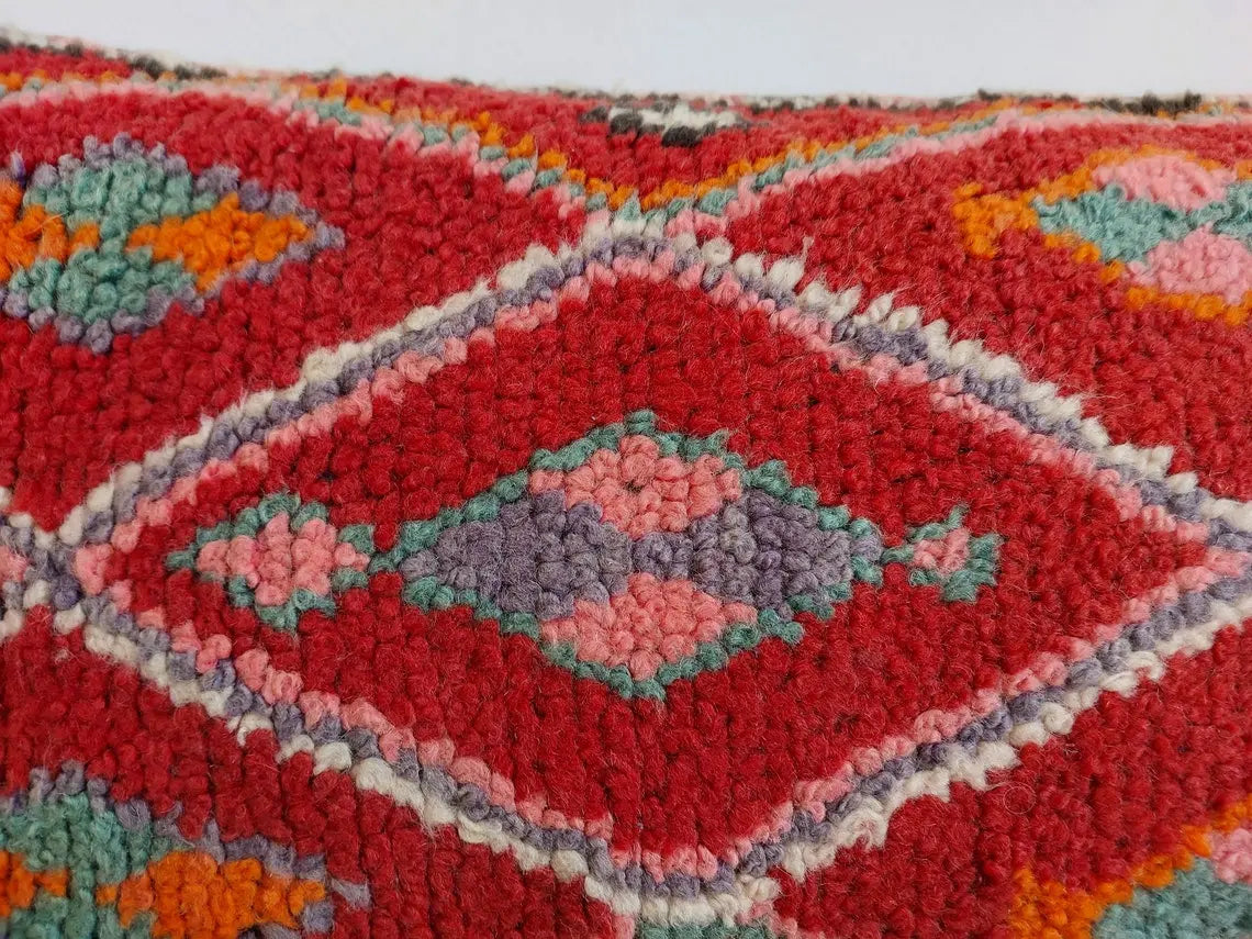 Beautiful Vintage Original Talsint Cushiom Double Sided, Handmade Moroccan Pillow , Wool Cushion 23"/13" MoroccanBazzArts