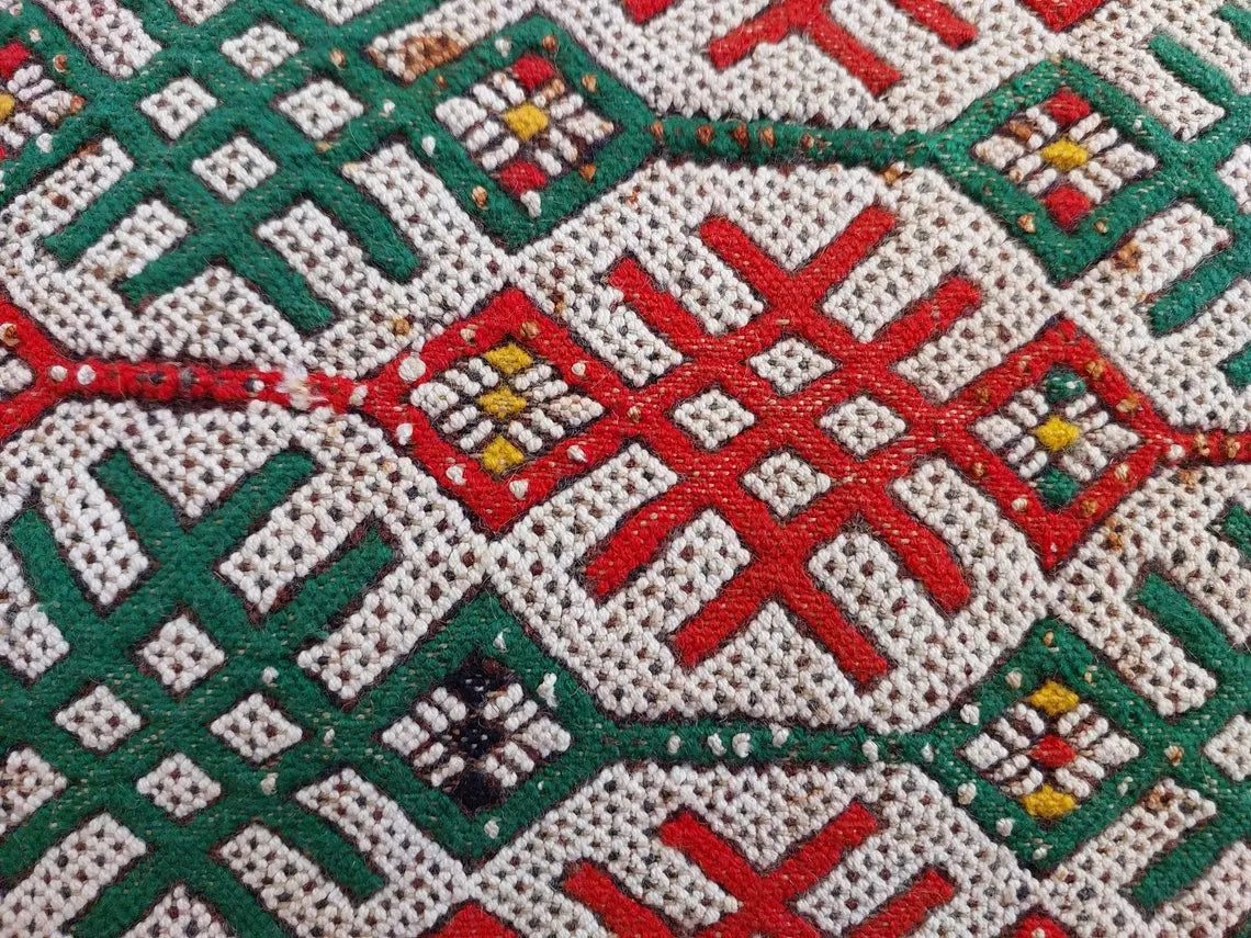 Vintage Moroccan Pillow - Handmade Cushion - Berber Pillow Case - Authentic Handwoven Pillow. MoroccanBazzArts