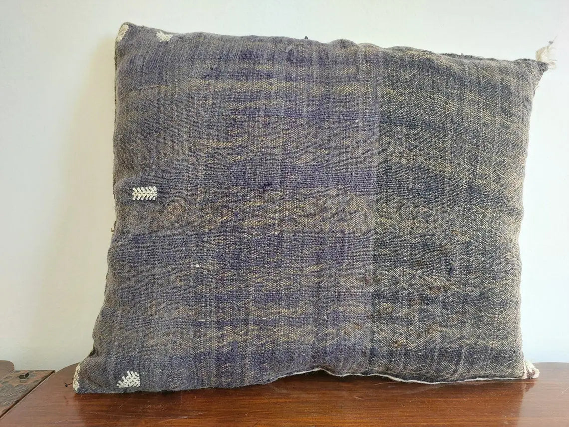 Vintage Moroccan Pillow - Handmade Cushion - Berber Pillow Case - Authentic Handwoven Pillow. MoroccanBazzArts