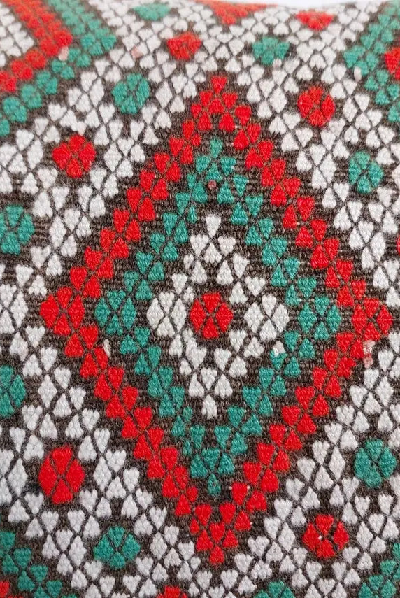 Vintage Beni Ourain Pillow - Moroccan Pillow - Handmade Cushion - Berber Pillow Case 12"X22" MoroccanBazzArts