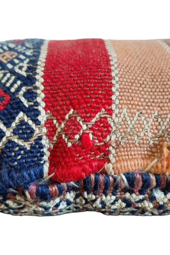 Authentic Vintage Moroccan Berber Kilim Pillow - Beni Mguild Tribe Indigo Wool Handmade Decorative Cover MoroccanBazzArts