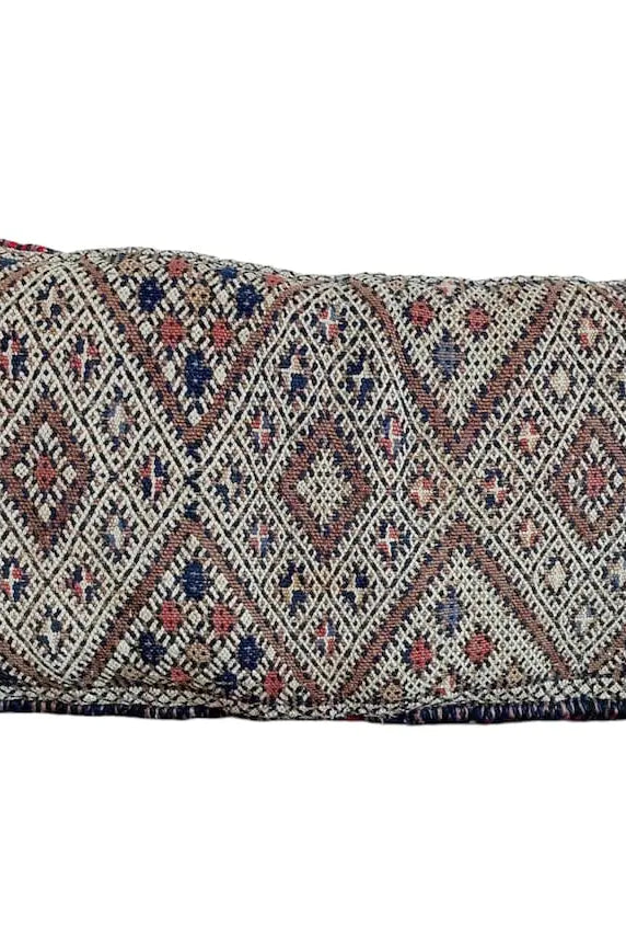Authentic Vintage Moroccan Berber Kilim Pillow - Beni Mguild Tribe Indigo Wool Handmade Decorative Cover MoroccanBazzArts