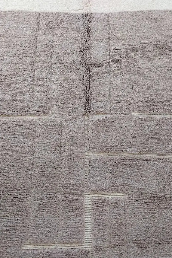 Plush Faded Lavender Moroccan Beni Mrirt Rug - Handwoven Neutral Berber Rug For Contemporary Living Spaces MoroccanBazzArts