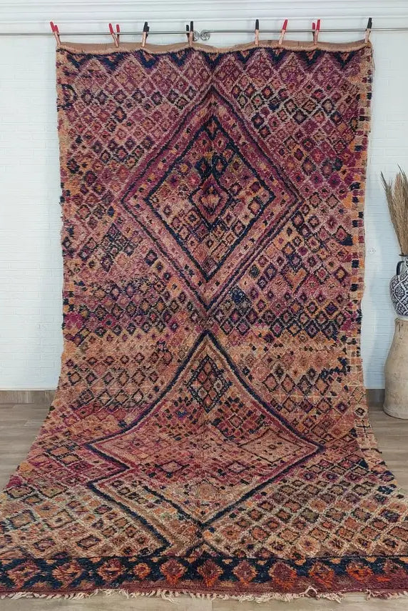 Authentic Vintage Beni Mtir Moroccan Rug | 6.6 x 13.1 ft MoroccanBazzArts