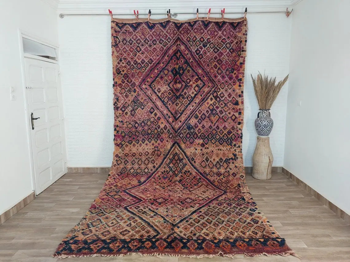 Authentic Vintage Beni Mtir Moroccan Rug | 6.6 x 13.1 ft MoroccanBazzArts
