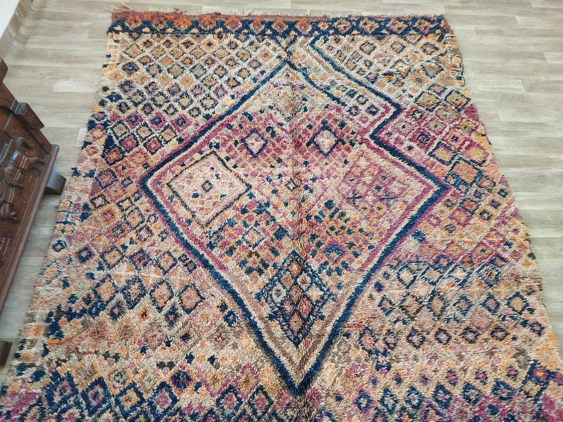 Authentic Vintage Beni Mtir Moroccan Rug | 6.6 x 13.1 ft MoroccanBazzArts