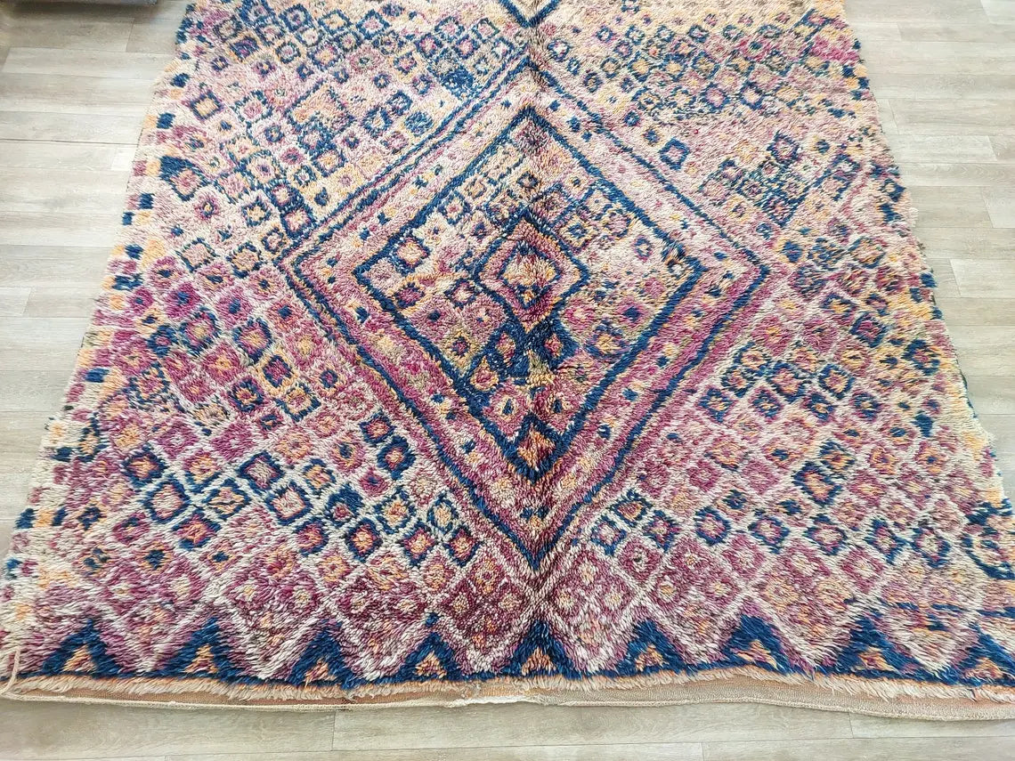 Authentic Vintage Beni Mtir Moroccan Rug | 6.6 x 13.1 ft MoroccanBazzArts