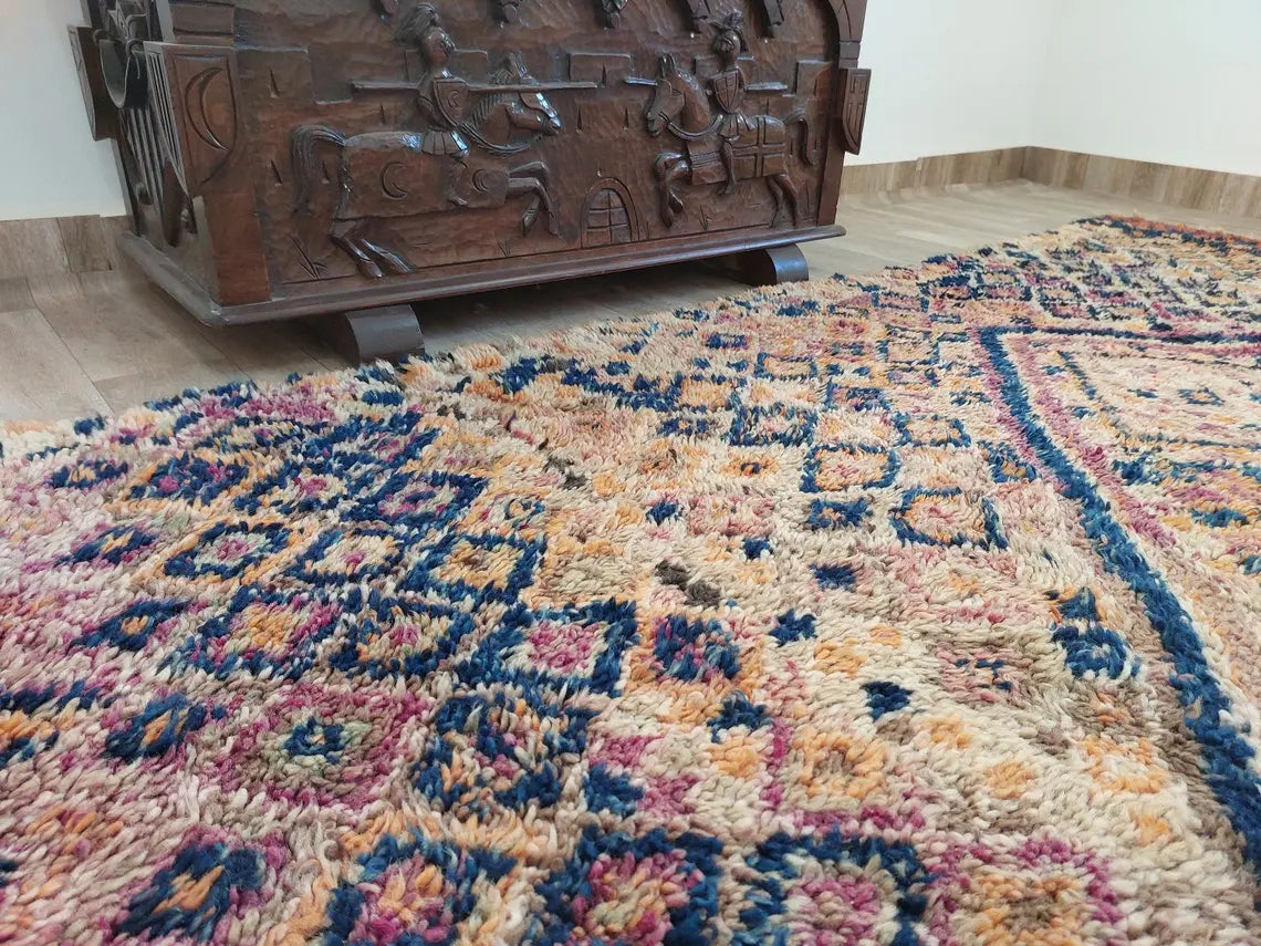 Authentic Vintage Beni Mtir Moroccan Rug | 6.6 x 13.1 ft MoroccanBazzArts