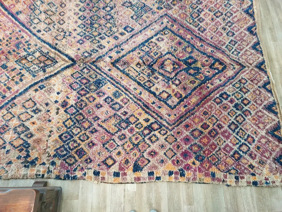 Authentic Vintage Beni Mtir Moroccan Rug | 6.6 x 13.1 ft MoroccanBazzArts