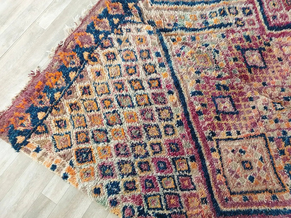 Authentic Vintage Beni Mtir Moroccan Rug | 6.6 x 13.1 ft MoroccanBazzArts