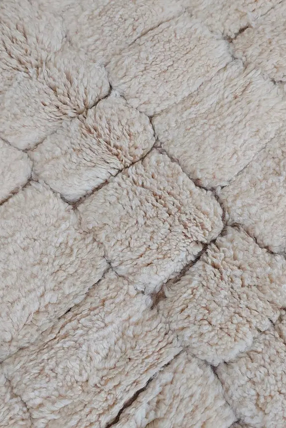 Authentic Moroccan Beni Mrirt Rug: Hand-knotted Neutral Berber Rug For Bohemian Home Decor MoroccanBazzArts