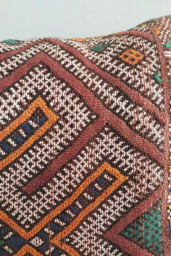Moroccan Kilim Pillow - Decorative Vintage Berber Pillow Case - Handmade Pillow - Tribal Pillow Cover - Vintage Beni Mguild Pillow MoroccanBazzArts