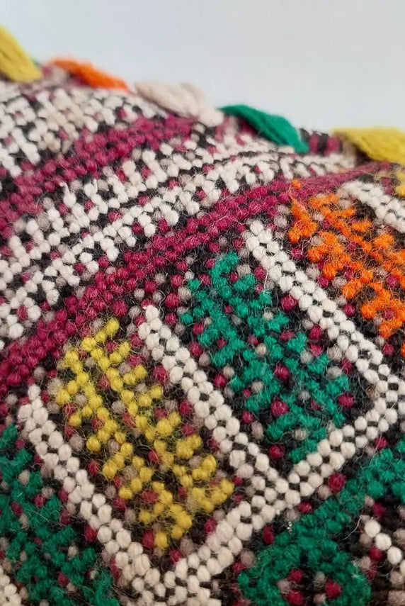 Vintage Moroccan Pillow - Handmade Cushion - Handwoven Berber Pillow Case - Kilim Pillow - Bohemian Style 35x62 Cm MoroccanBazzArts